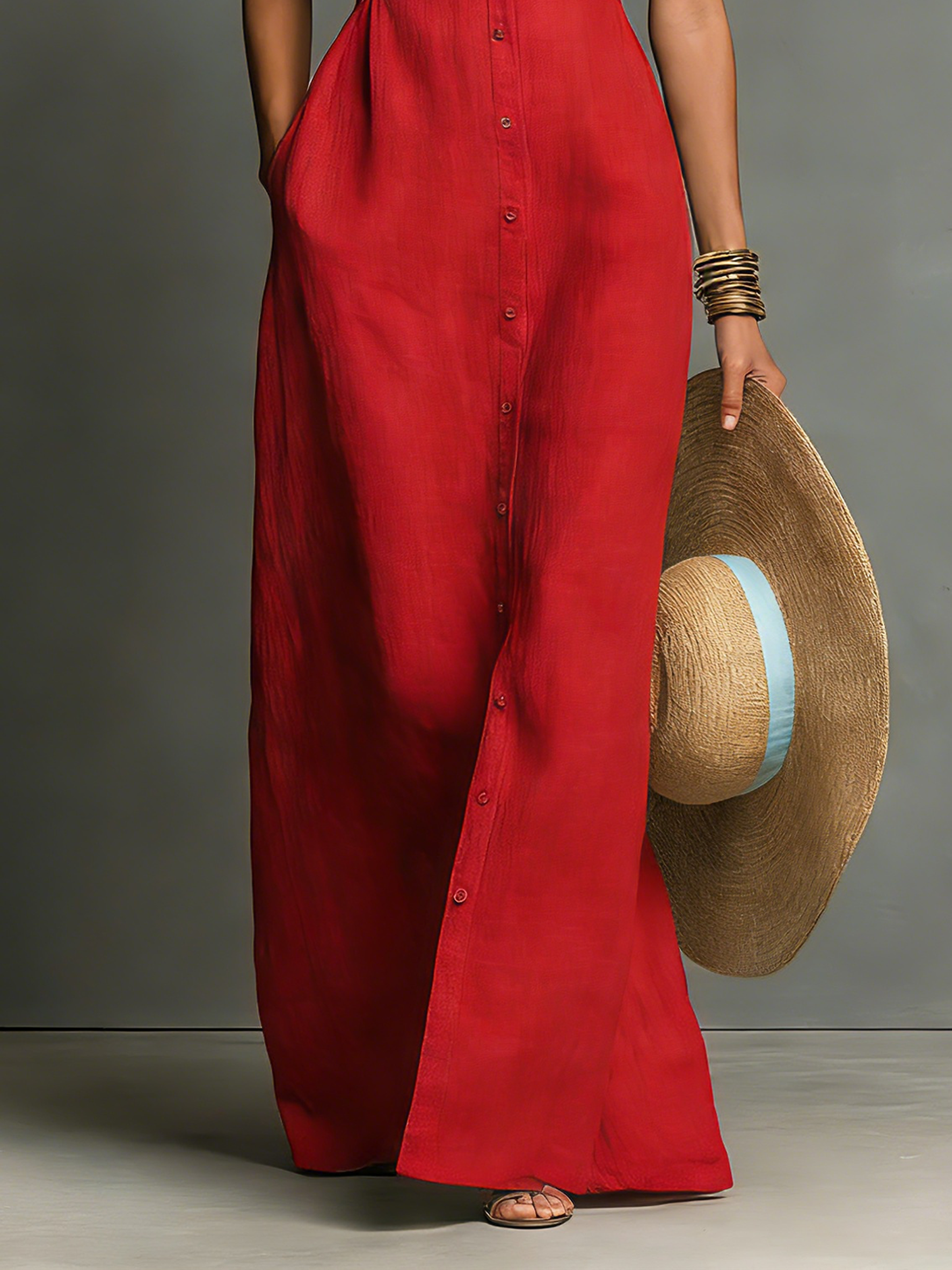 Alba | Linen-Blend Collared Single-Breasted Sleeveless