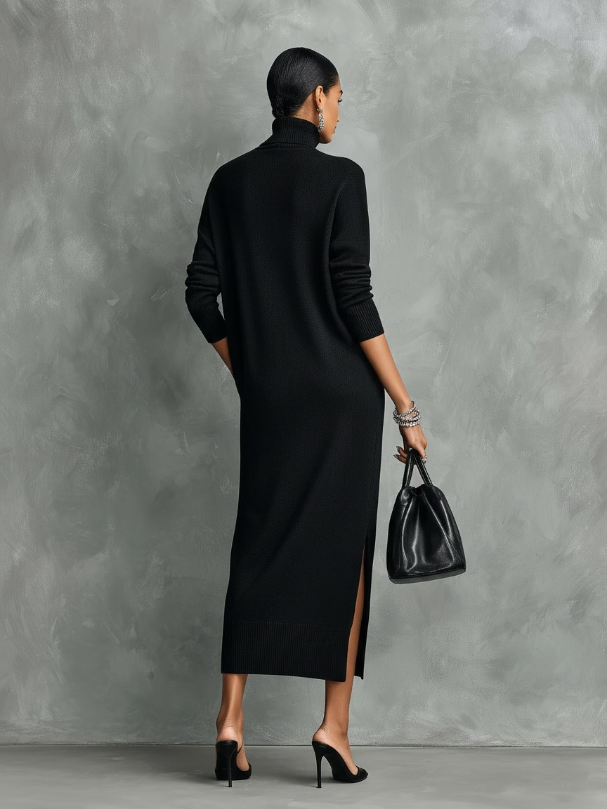 Anastasia | Elegant Black Knitted Turtleneck