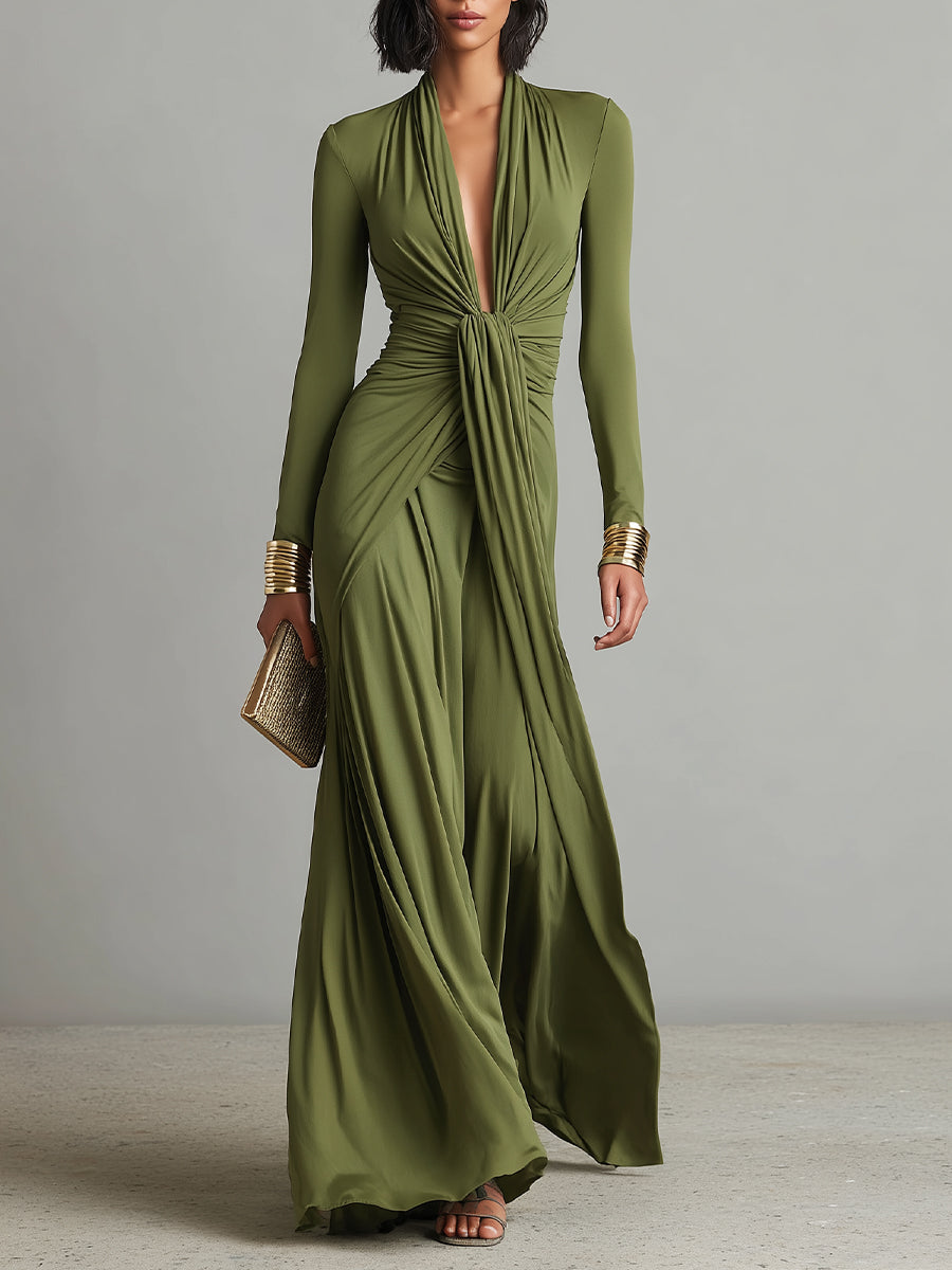 Georgia | Olive Silky Stretchy Dress