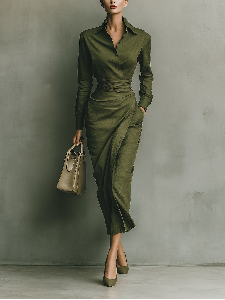 Scarlett | Army Green Cotton Blended