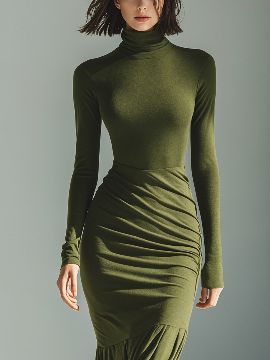 Nancy | Army Green Stretch Knit