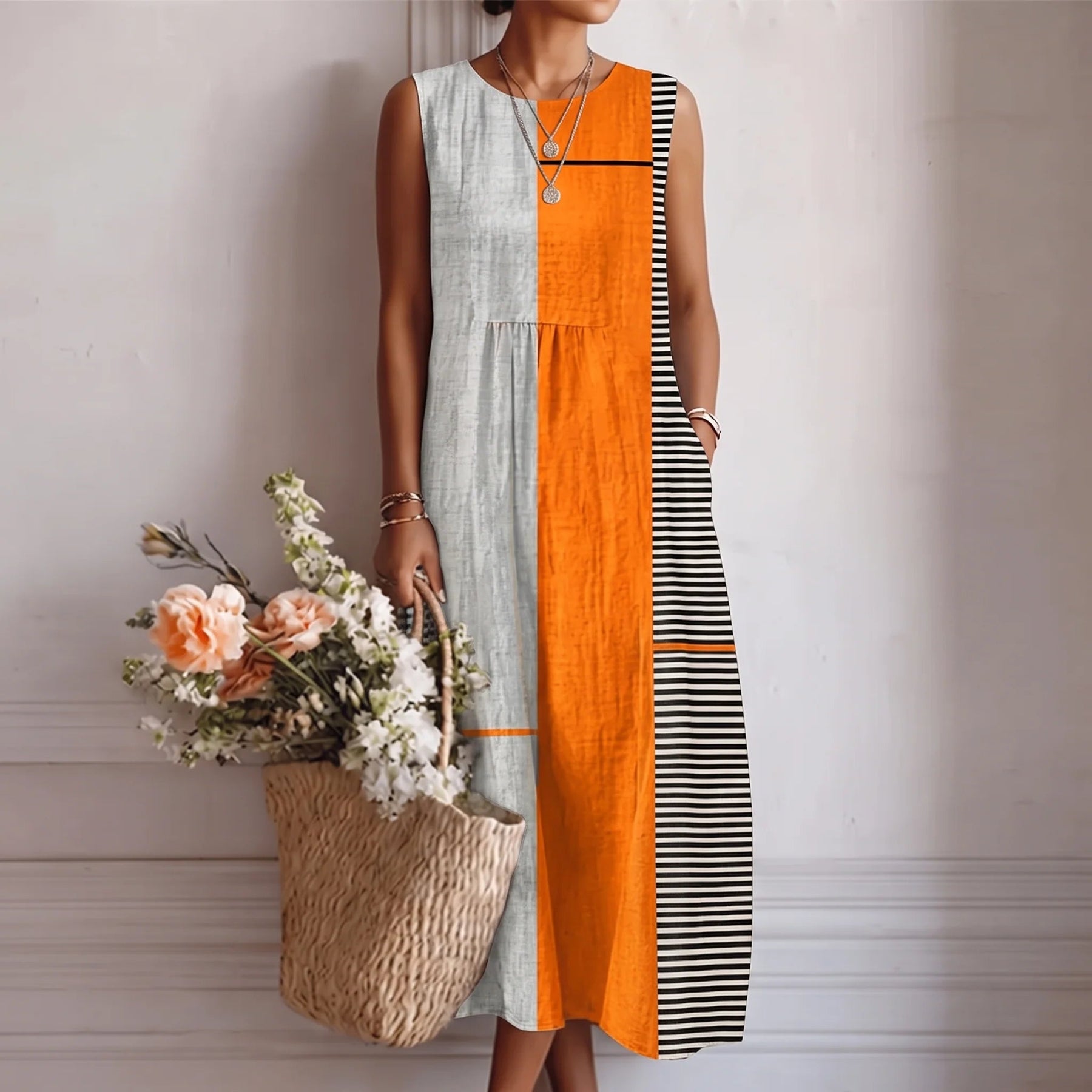Alba™ | Flowing Elegance Midi Dress