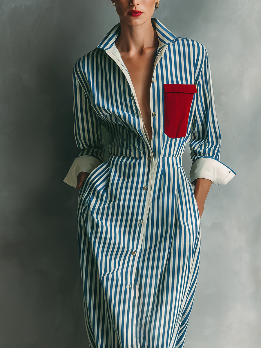 Allegra | Blue White Cotton Blend
