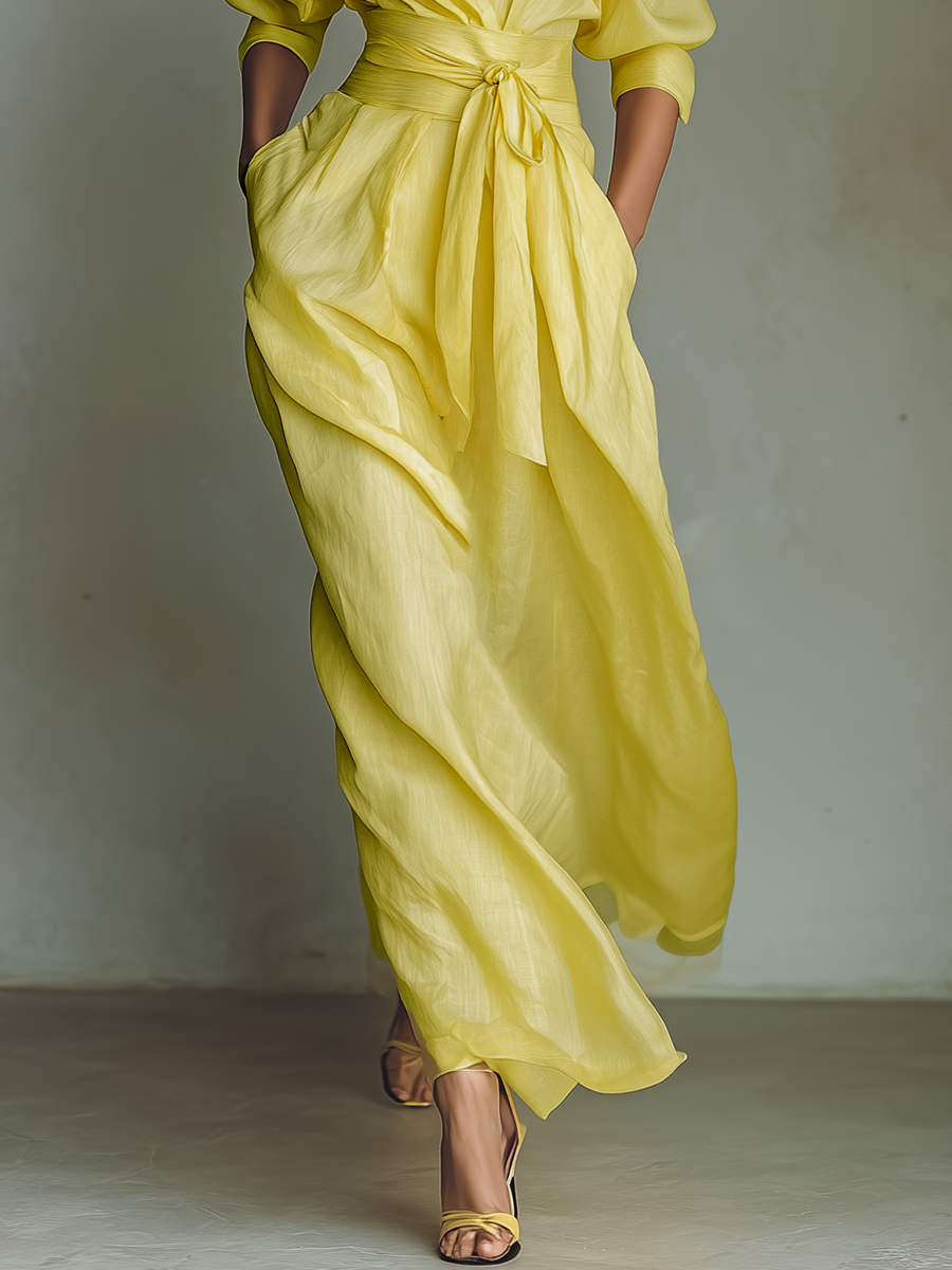 Brooke | Lemon Yellow Cotton Linen