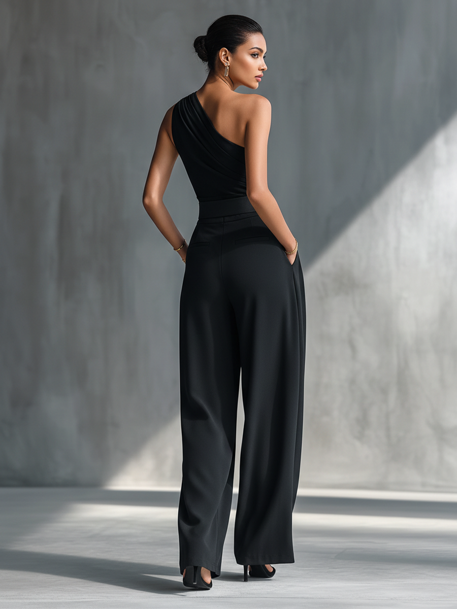 Ella | Black High-elastic Knit Top