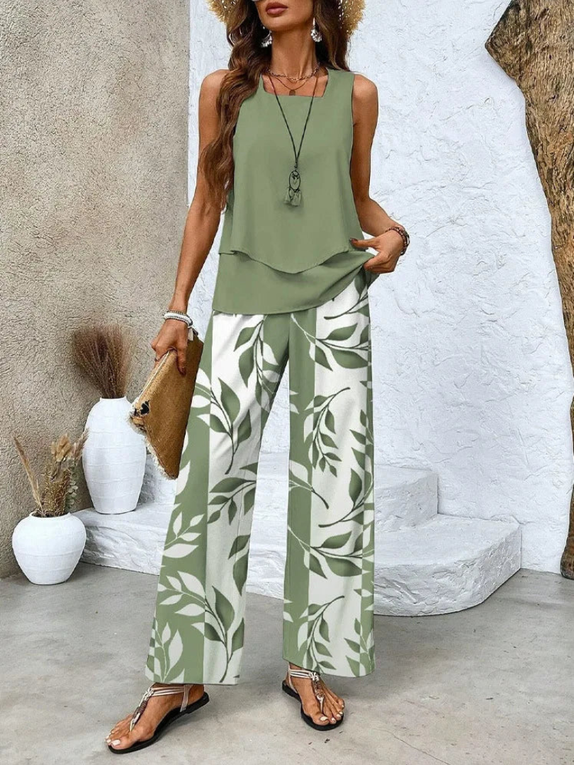 Ovelynra™ | Sleeveless Top and Wide Trousers