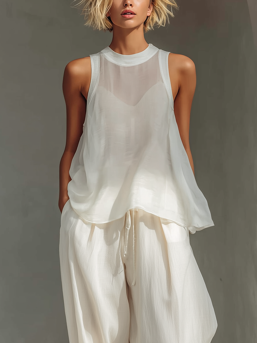 Dolly | Cream Two-Piece Set Semi-sheer