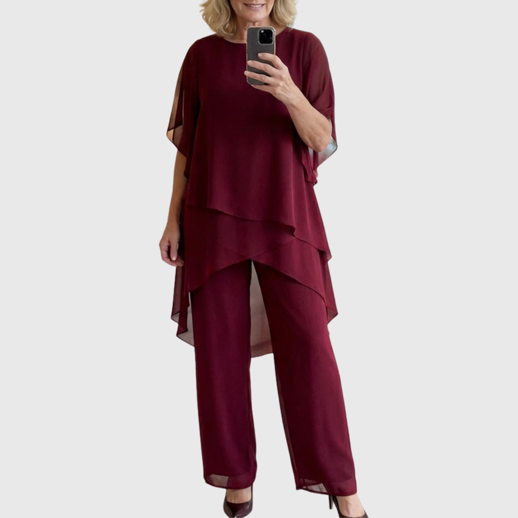 Linda | Set with Draping Palazzo Trousers