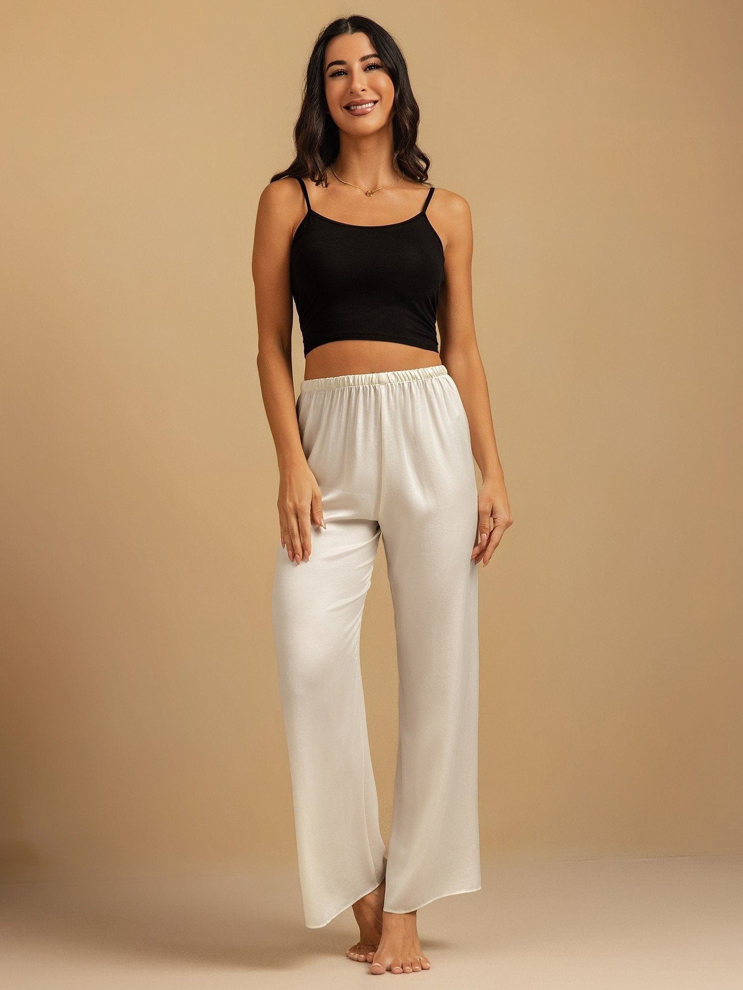 Clare | Wide-Leg Silk Trousers