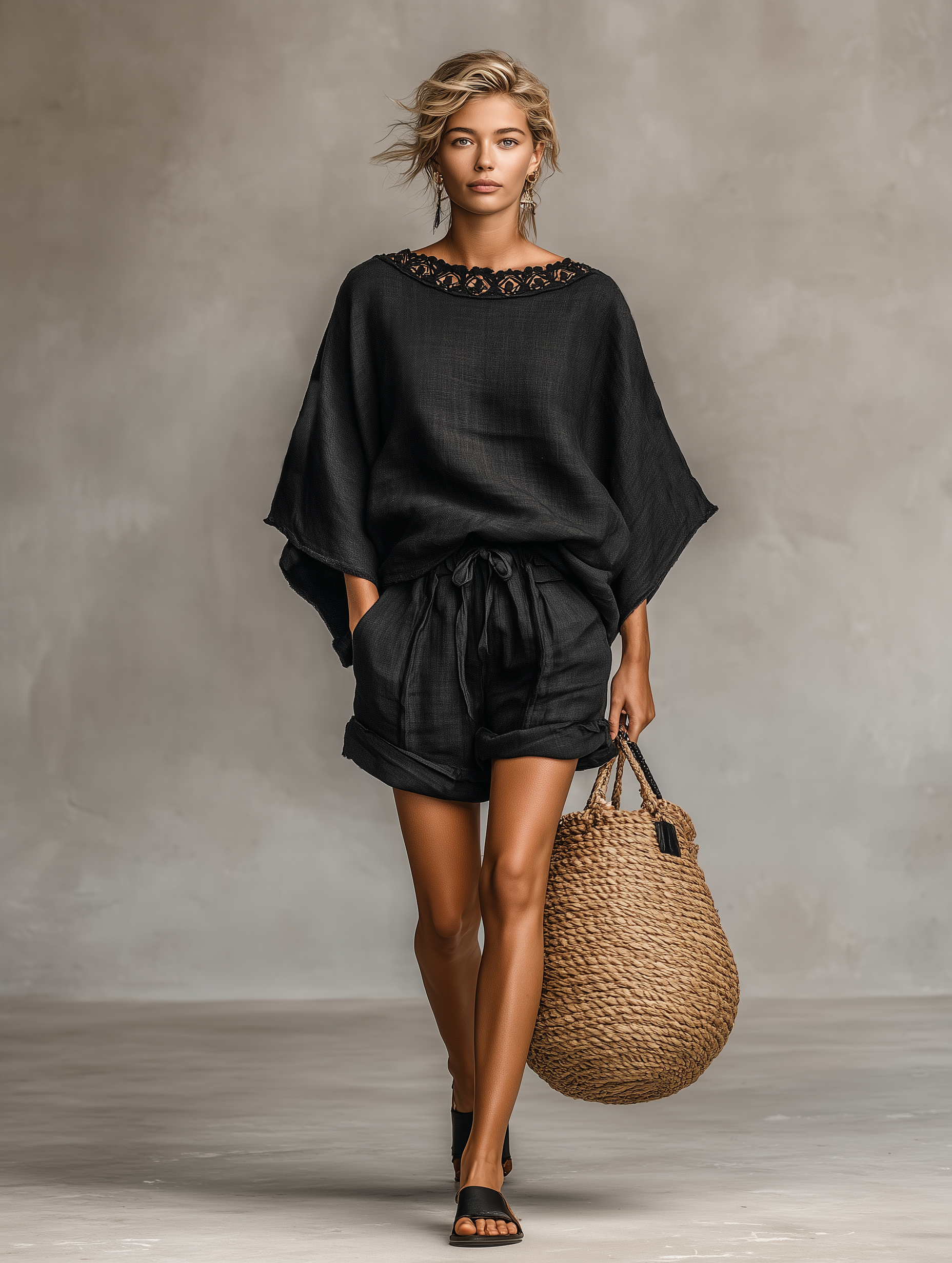Elisa | Linen Blend Lace Boat