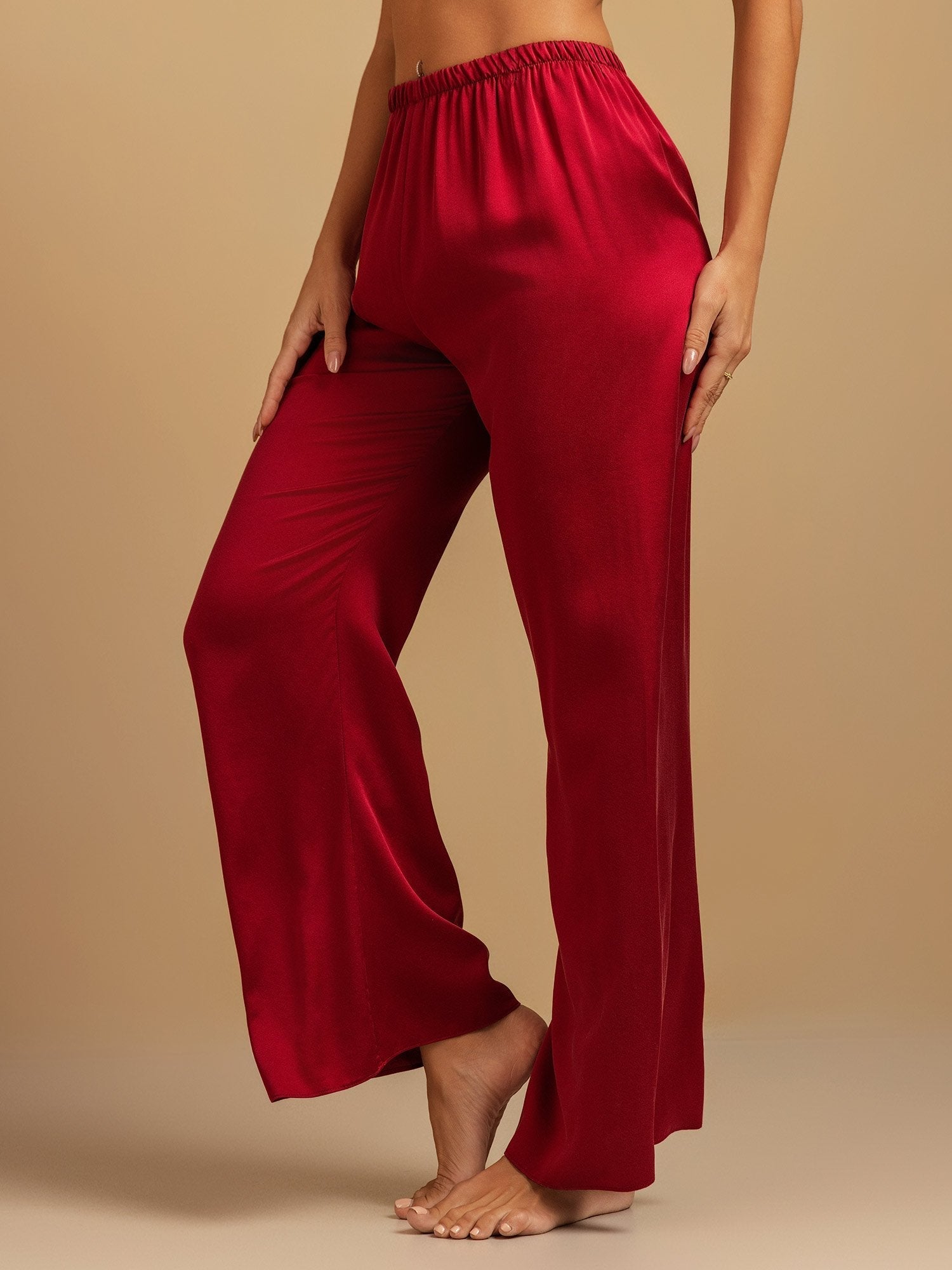 Clare | Wide-Leg Silk Trousers
