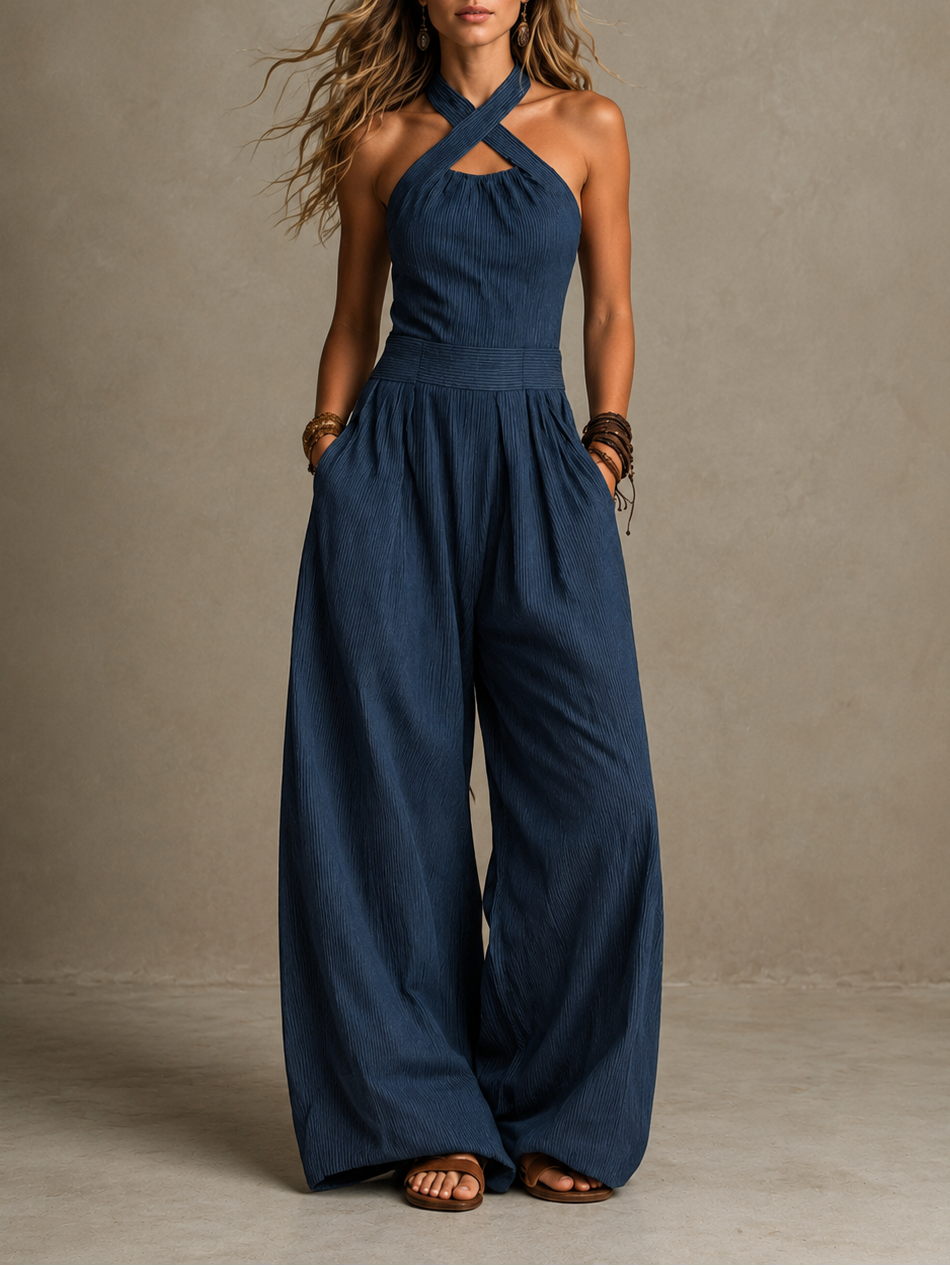 Bianca | Elegant jumpsuit with crossover neckline