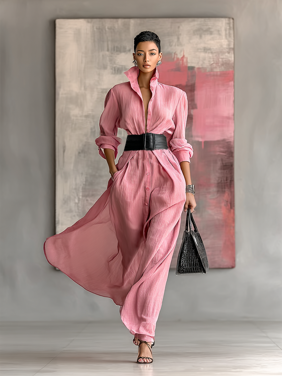 Tilda | Solid Color Lapel Long