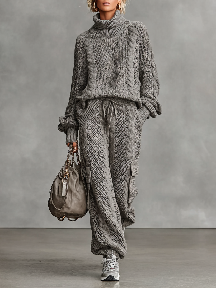 Leah | Casual Cable Knit Turtleneck
