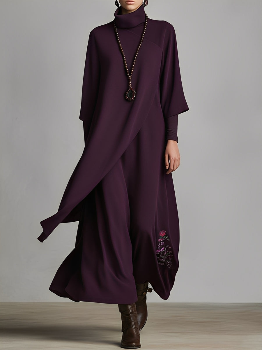 Naomi | Plum Draped Cotton-Blend Jersey