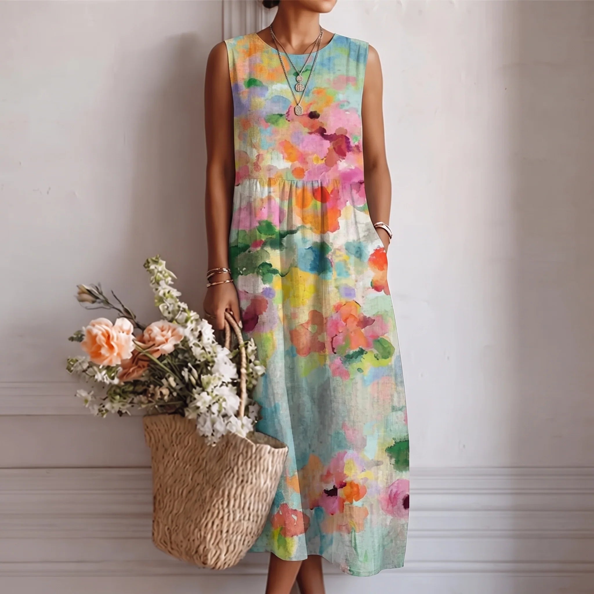 Alba™ | Flowing Elegance Midi Dress