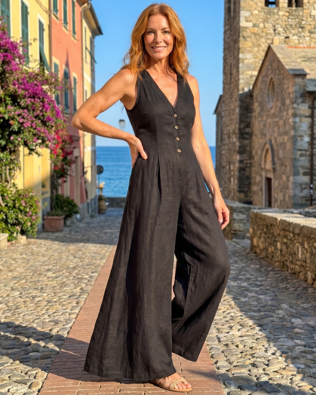 LYSSARA | Sleeveless Wide-Leg Jumpsuit