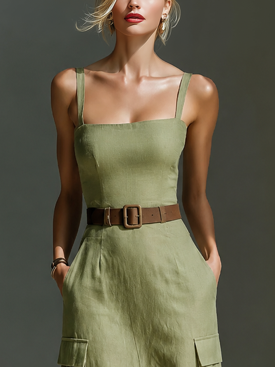 Elena | Olive Green Linen Fabric