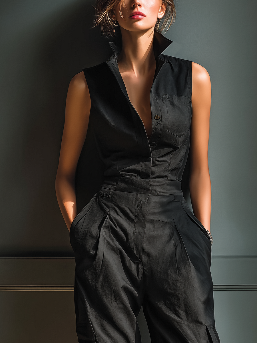 Jessica | Black Cotton Linen Blend