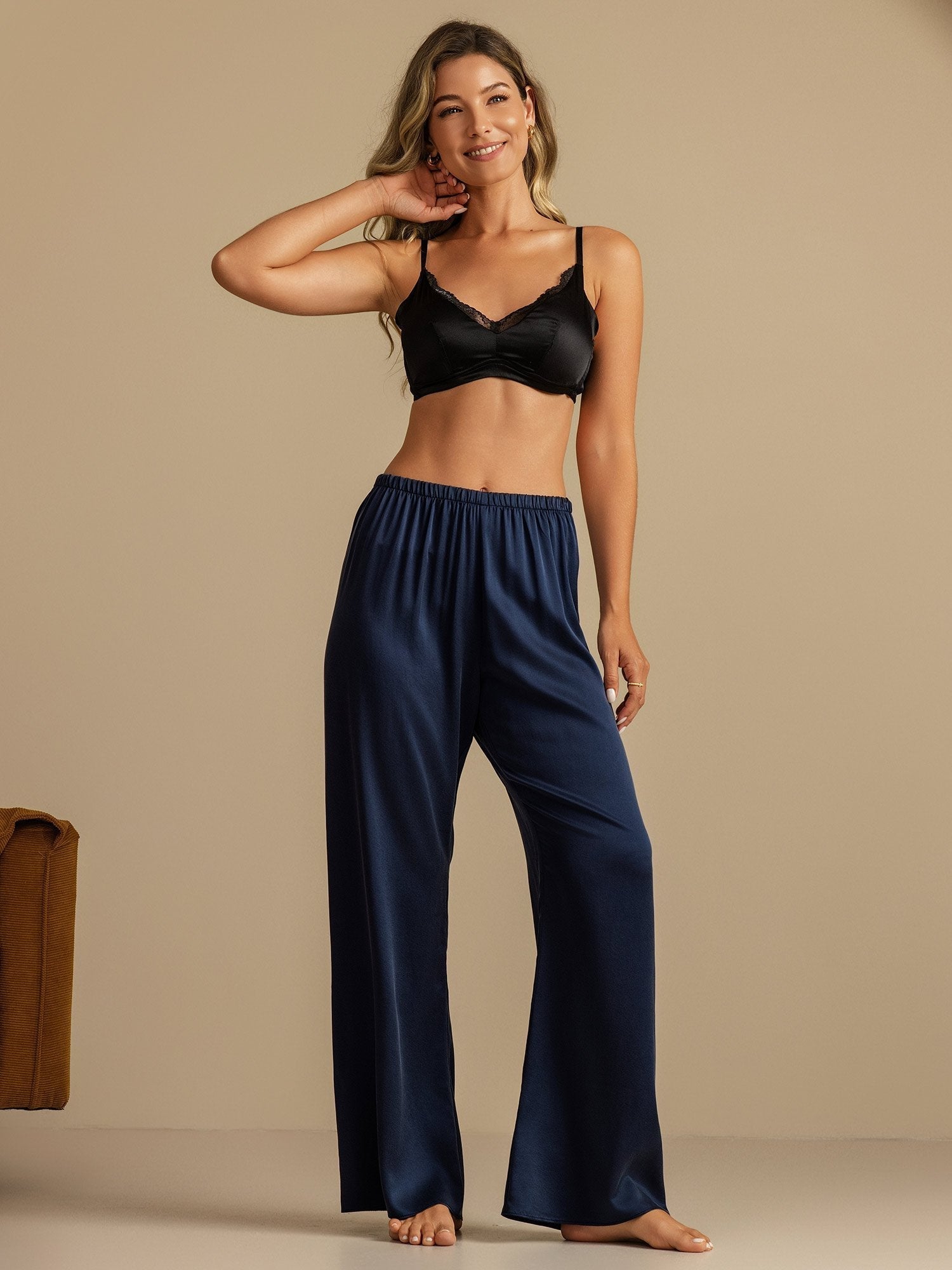 Clare | Wide-Leg Silk Trousers
