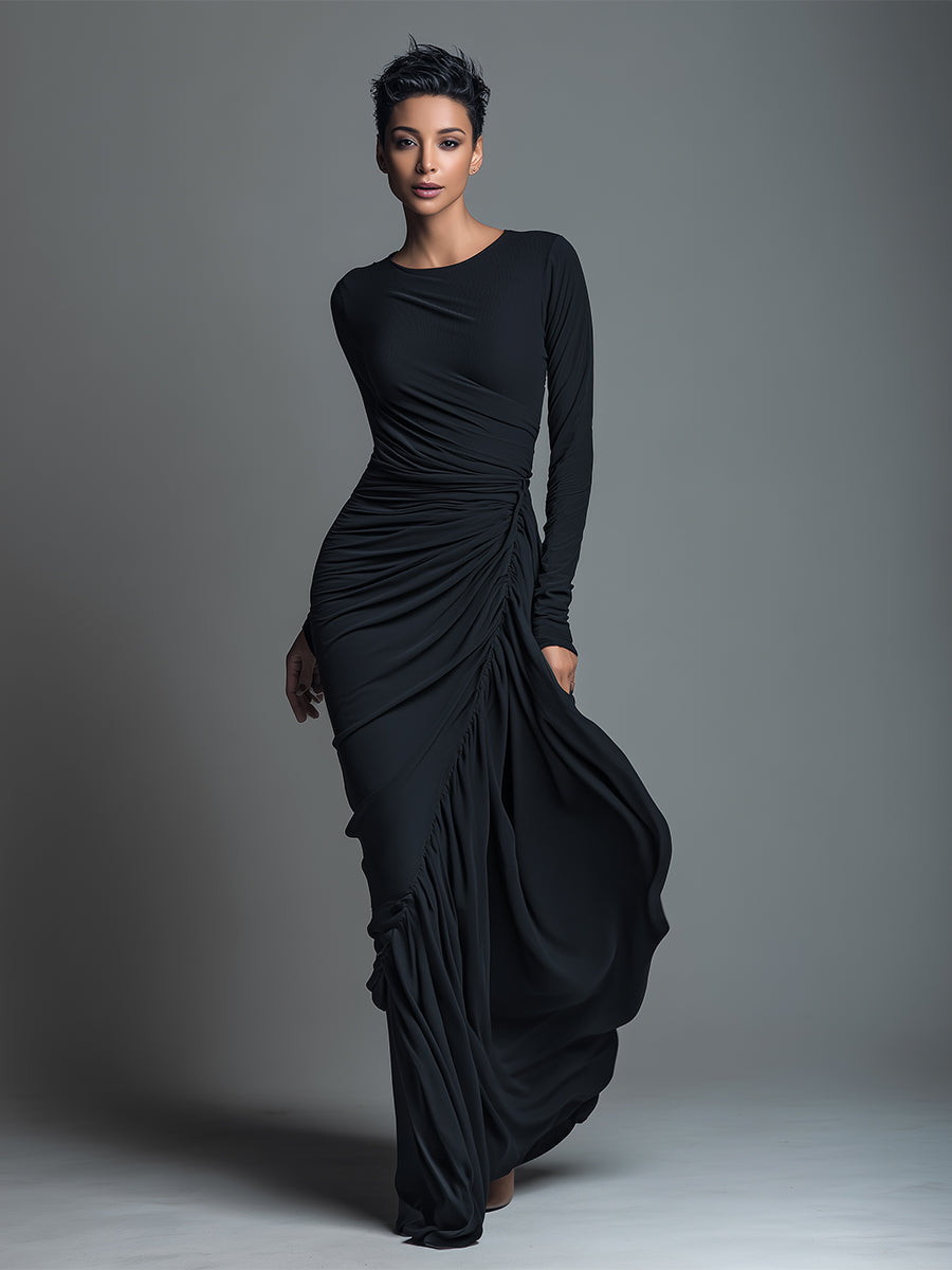 Sylvia | Black Elegant Jersey Knit