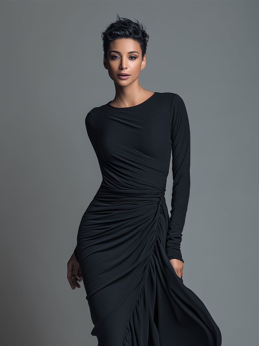 Sylvia | Black Elegant Jersey Knit