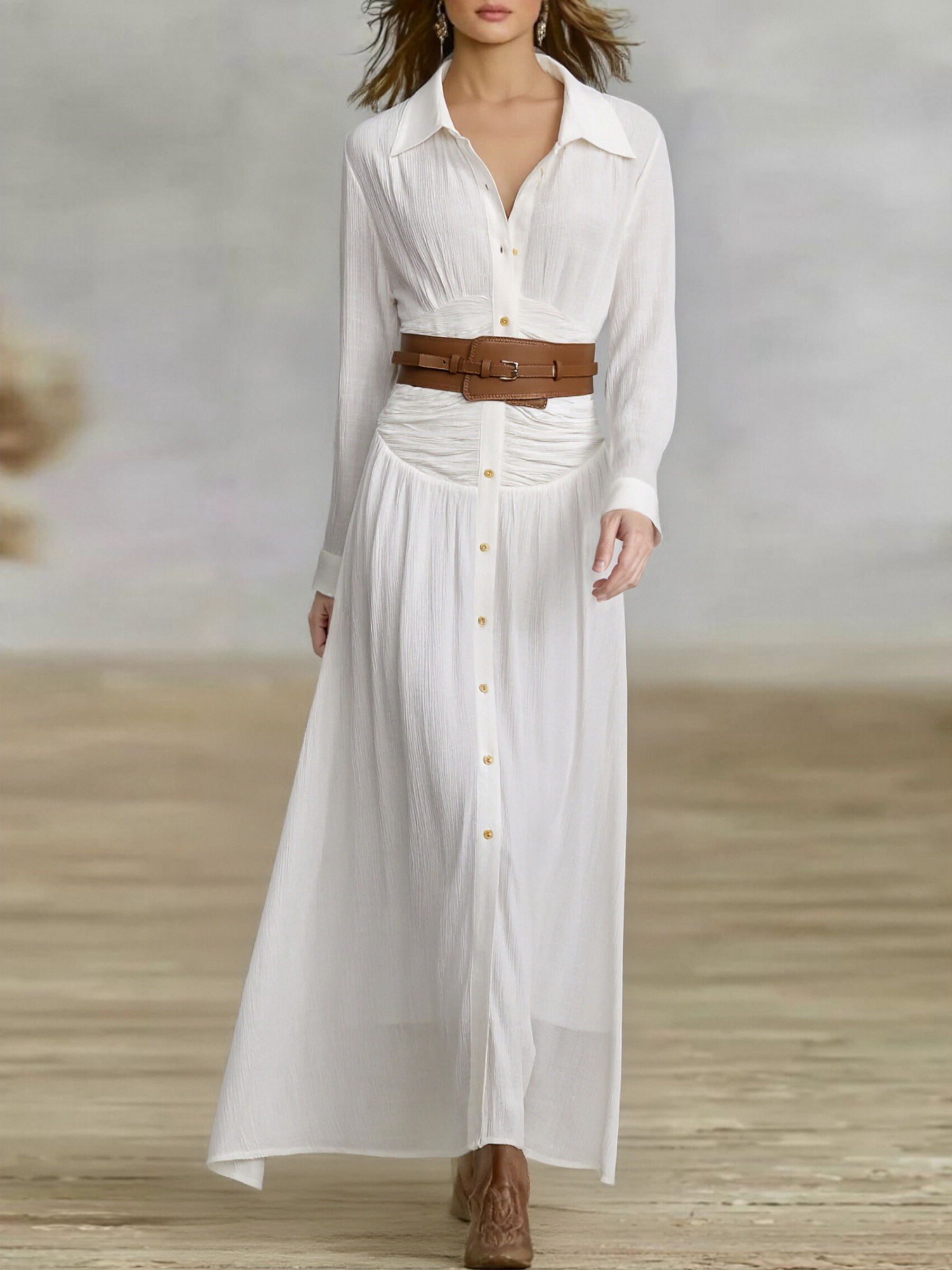 Opal | Imitation Cotton Linen Pleated