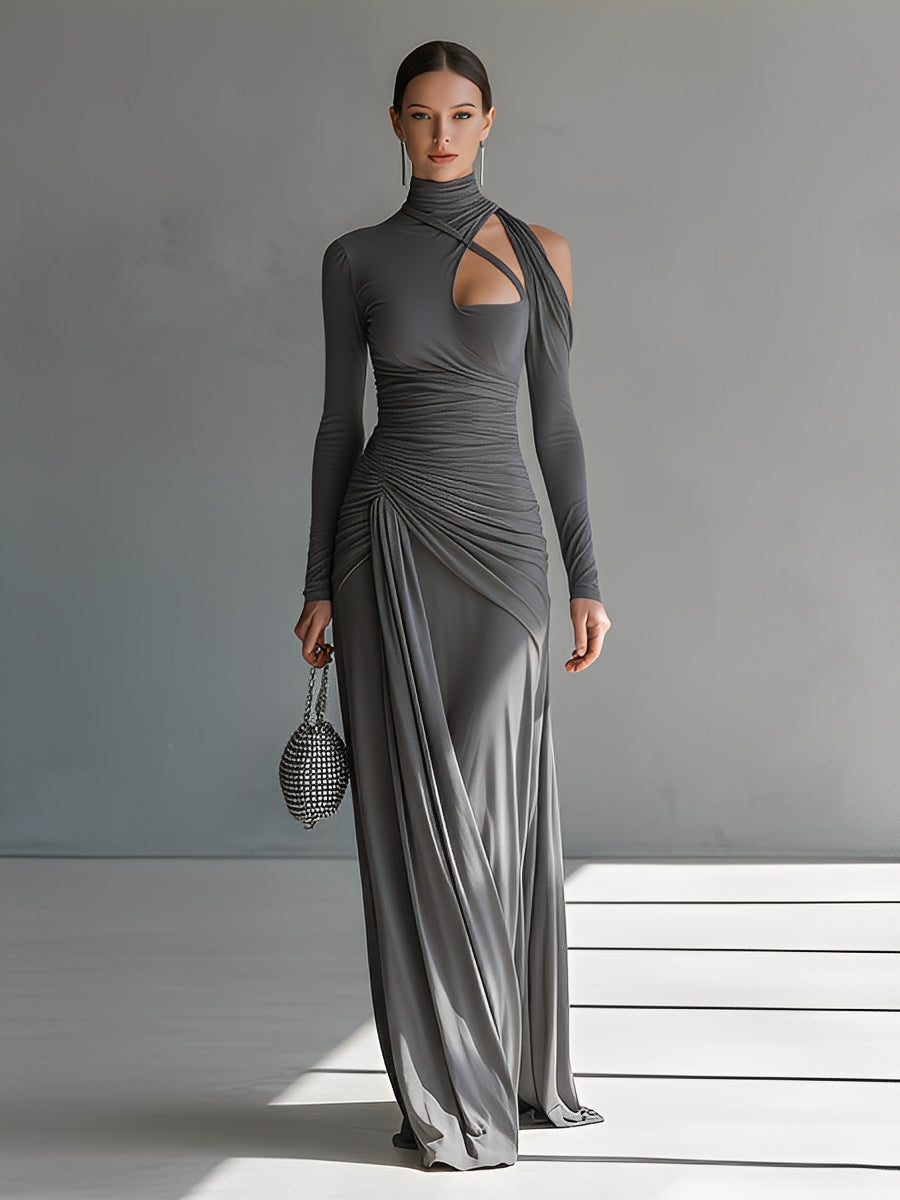 Florence | Grey Silky Stretch Sophisticated