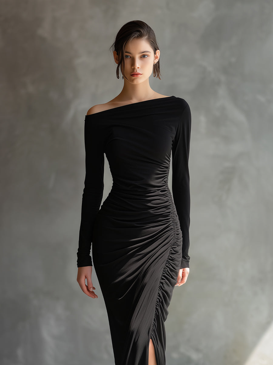 Aggie | Black Elegant Jersey Off