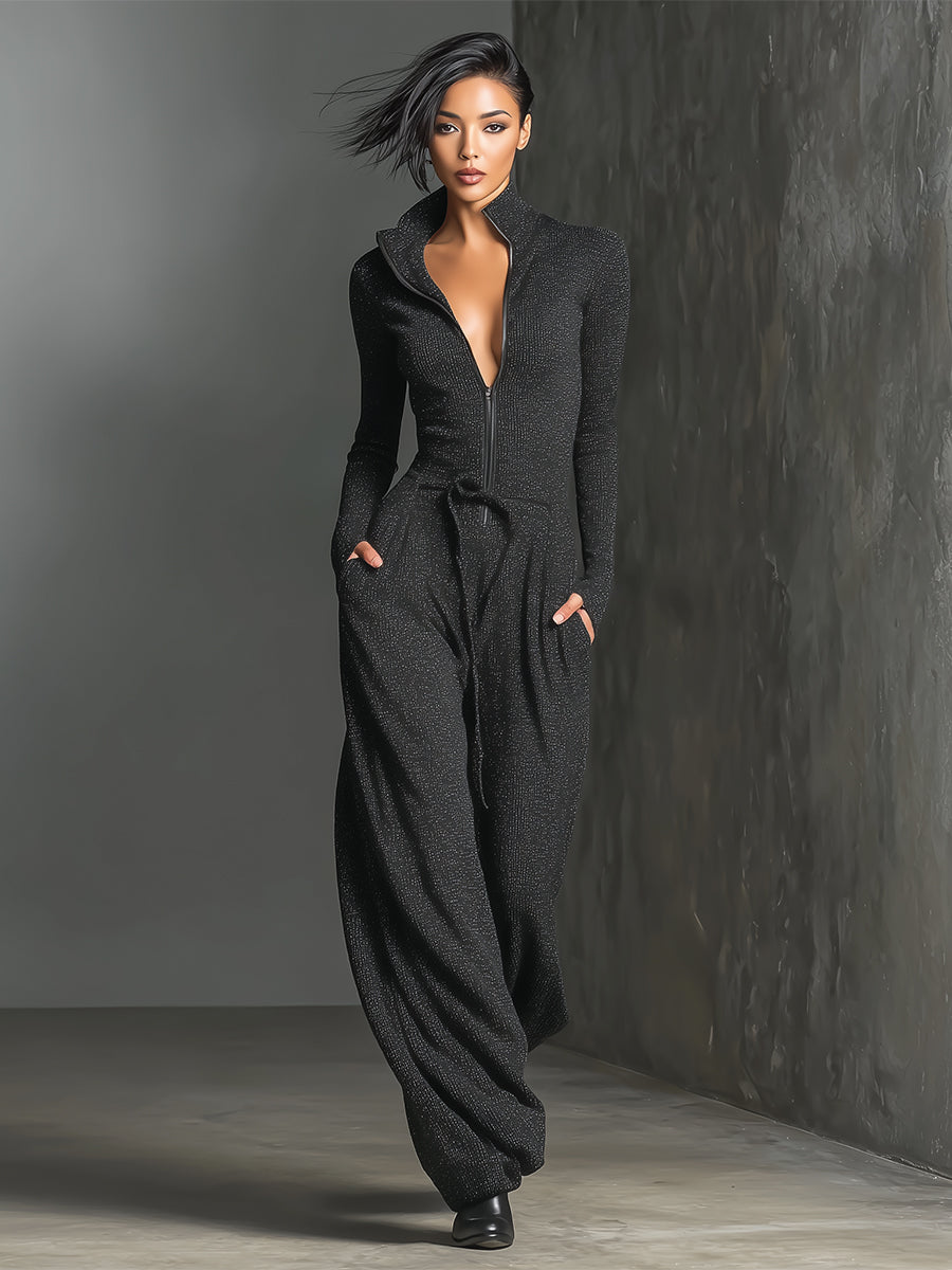 Stella | Elegant Knit Sparkling Zipper