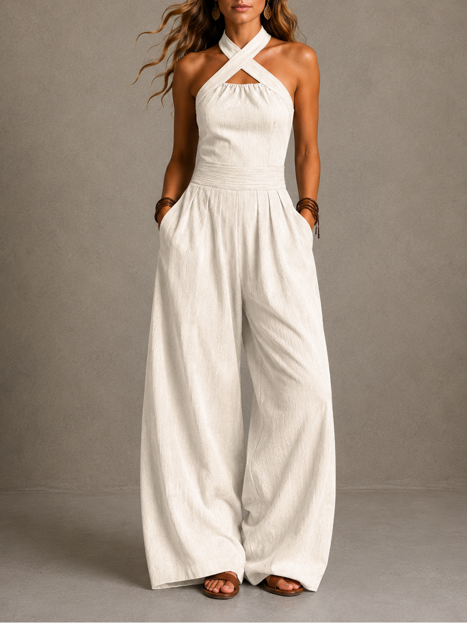 Bianca | Elegant jumpsuit with crossover neckline