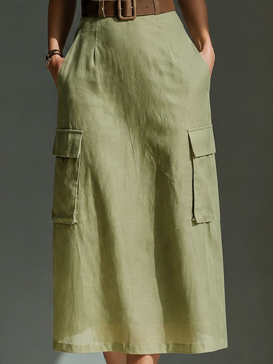 Elena | Olive Green Linen Fabric