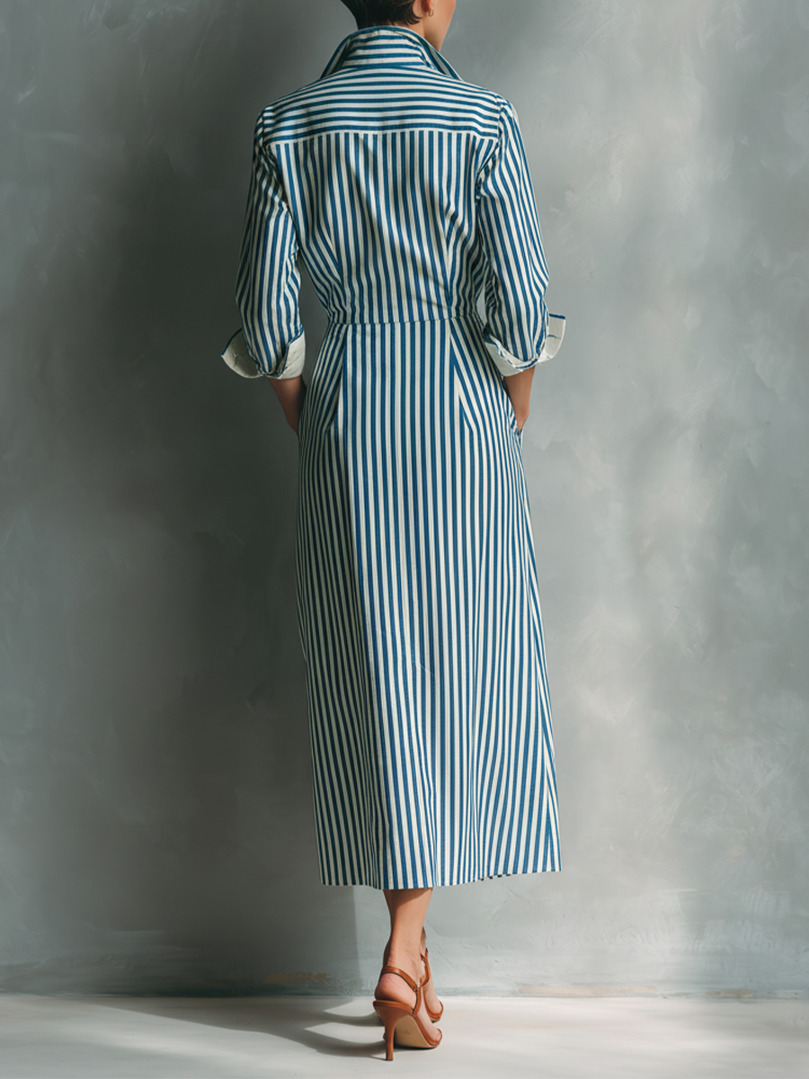 Allegra | Blue White Cotton Blend
