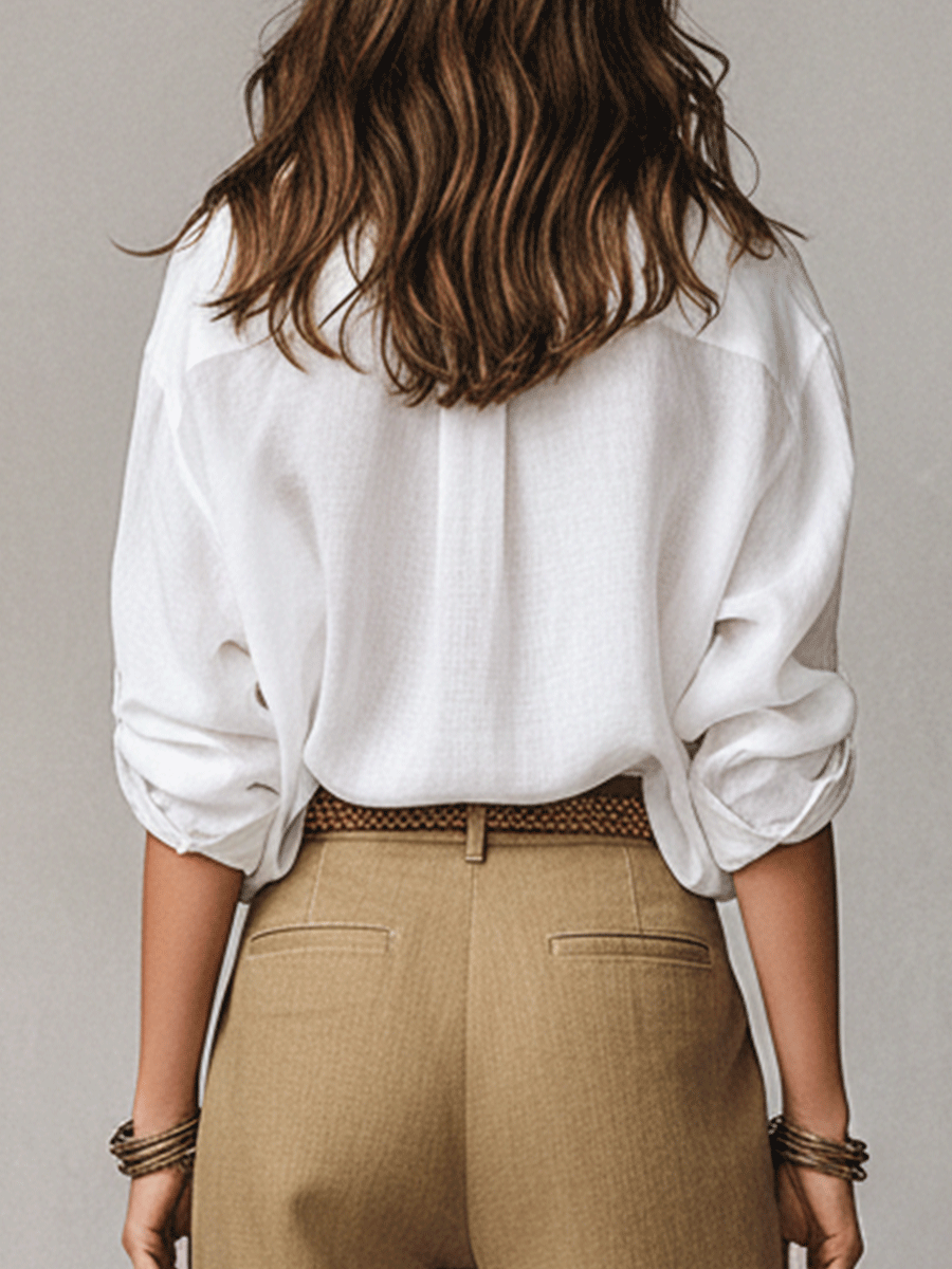 Lavinia | Bohemian Effortless Linen White Blouse