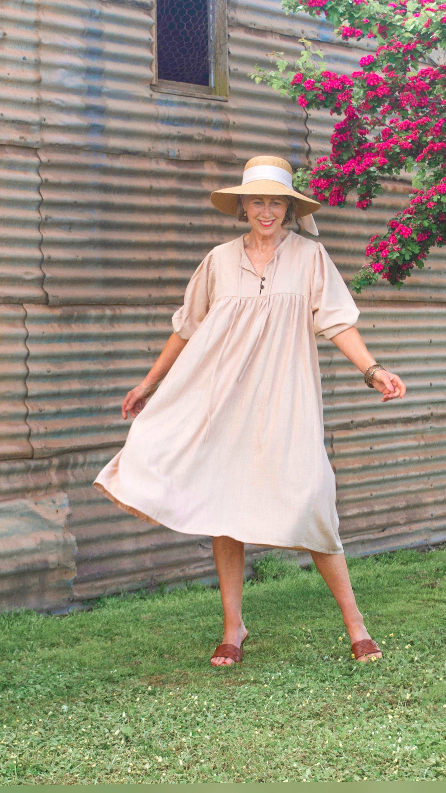 Genevieve | Linen Faraway Dress in Dusk