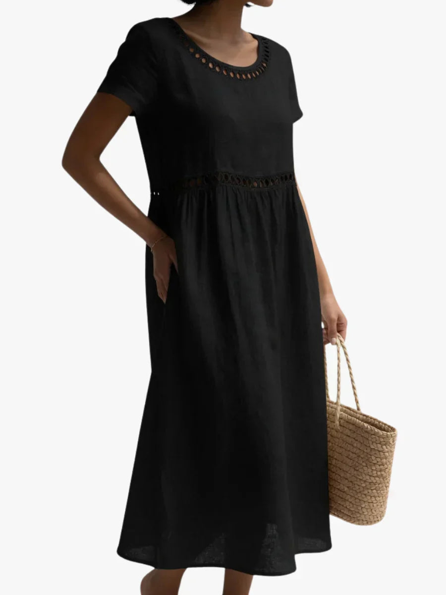 Genevieve | Black Embroidered Airy Dress