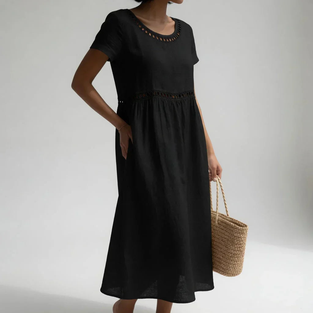 Genevieve | Black Embroidered Airy Dress