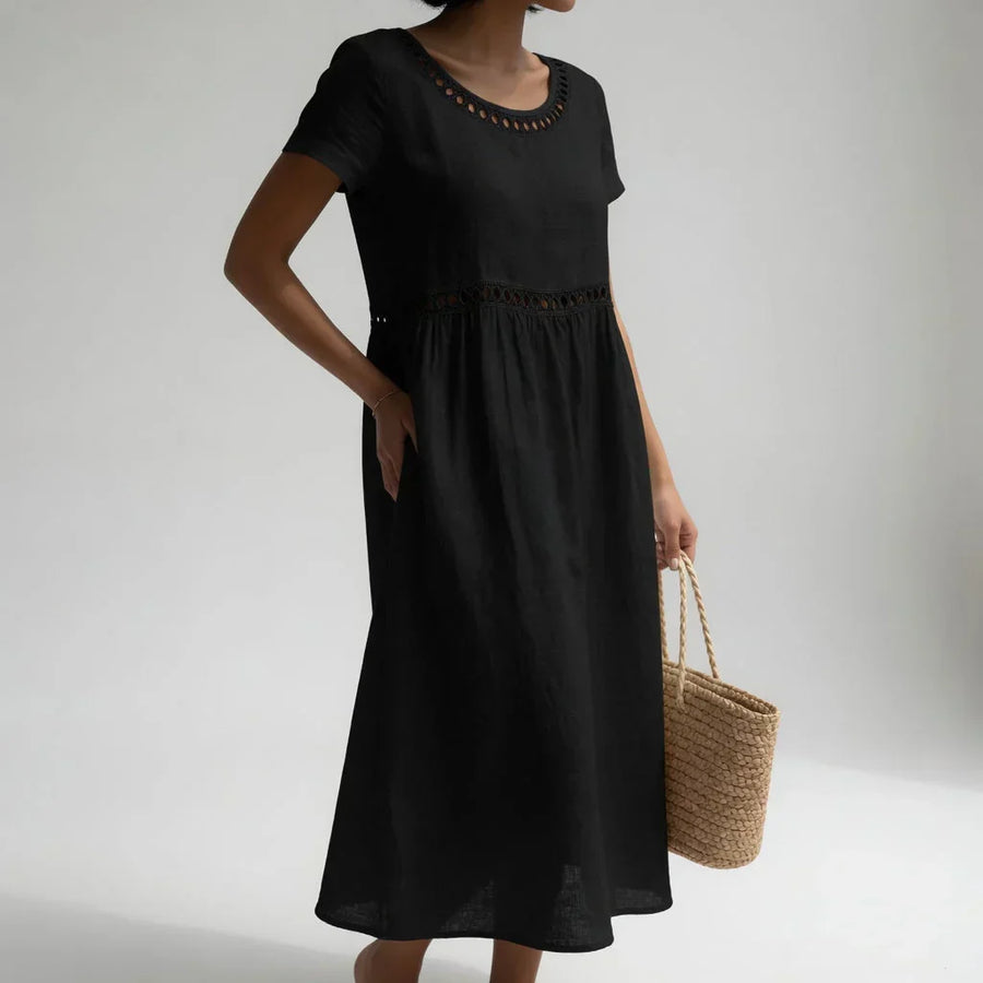 Genevieve | Black Embroidered Airy Dress
