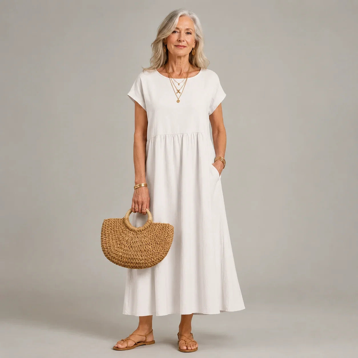 Gabrielle™ — Elegant Timeless Flowing Midi Dress