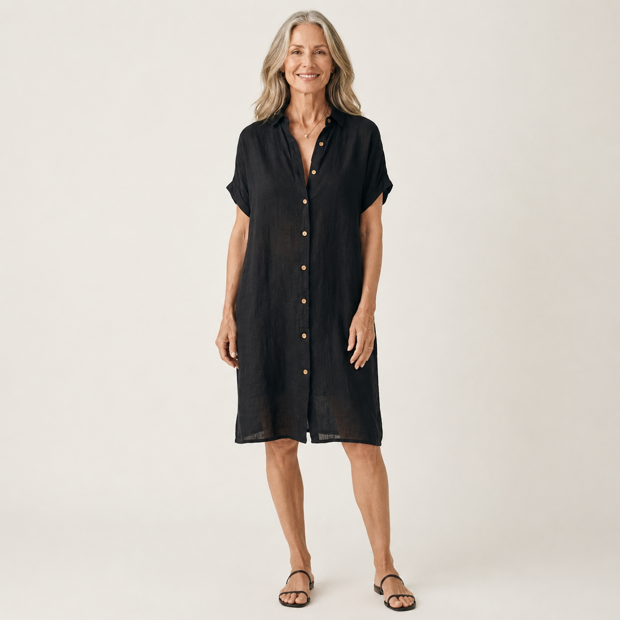 Claire | Relaxed Button-Front Midi Dress