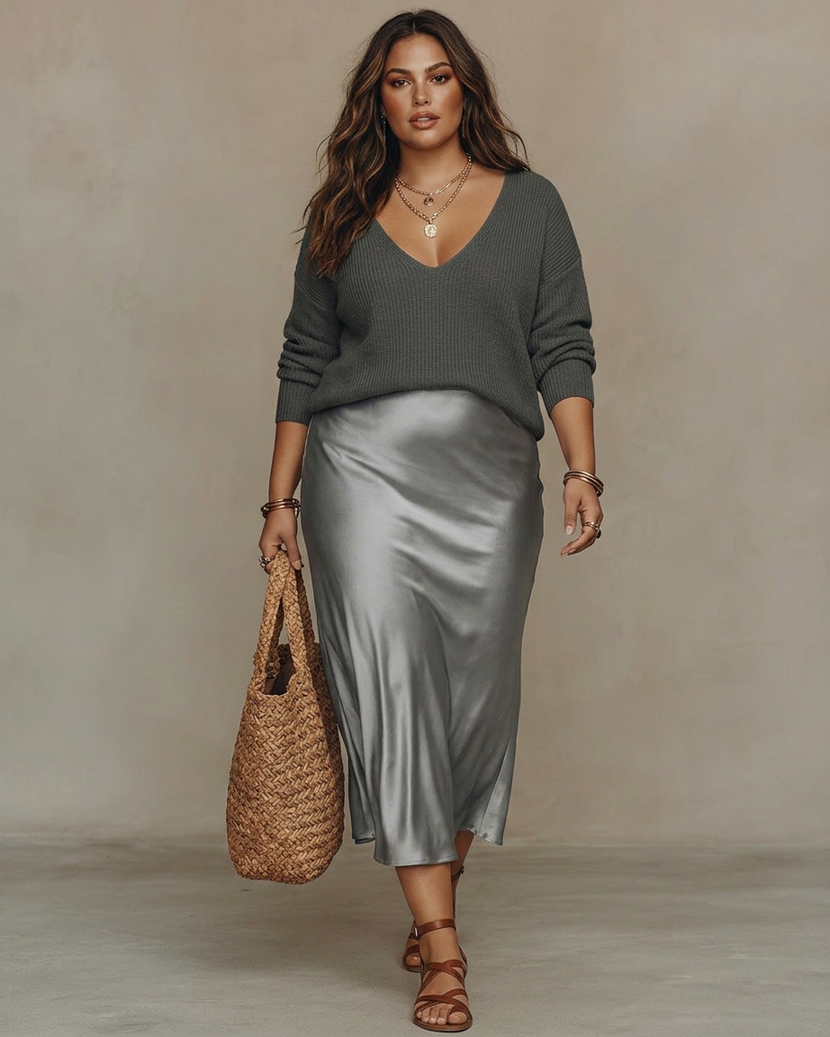 Alessia | Elegant Satin Midi Dress