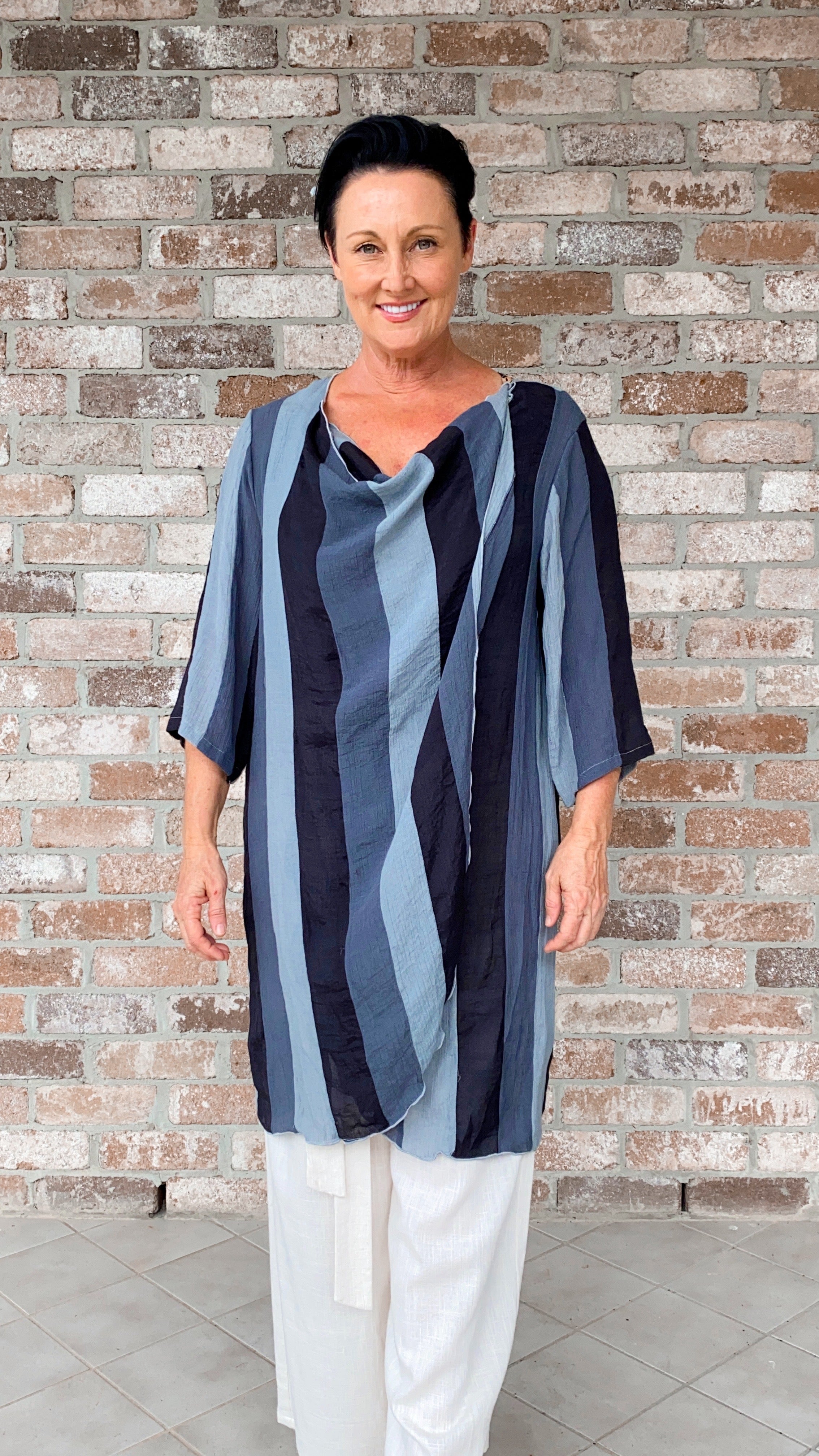 Della | Infinity Jacket Liquorice Stripe