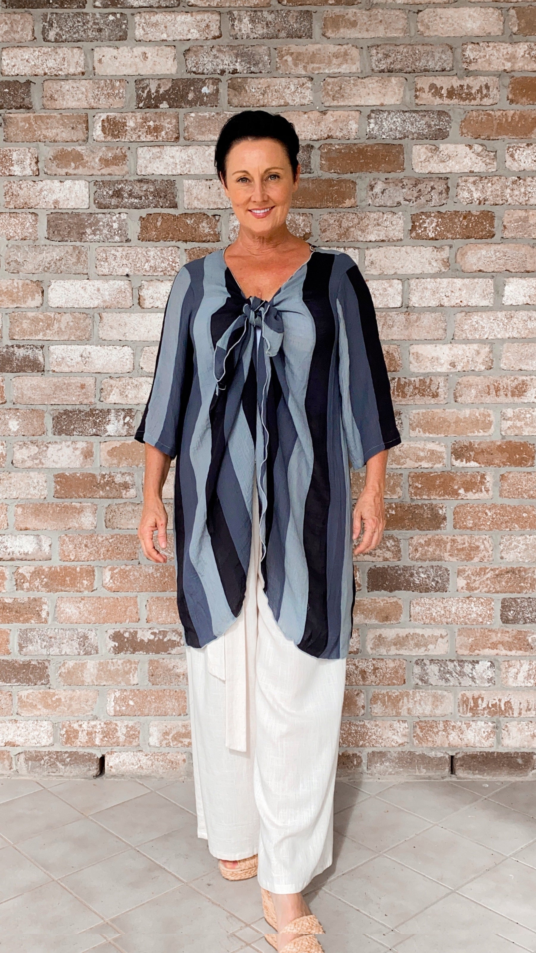Della | Infinity Jacket Liquorice Stripe
