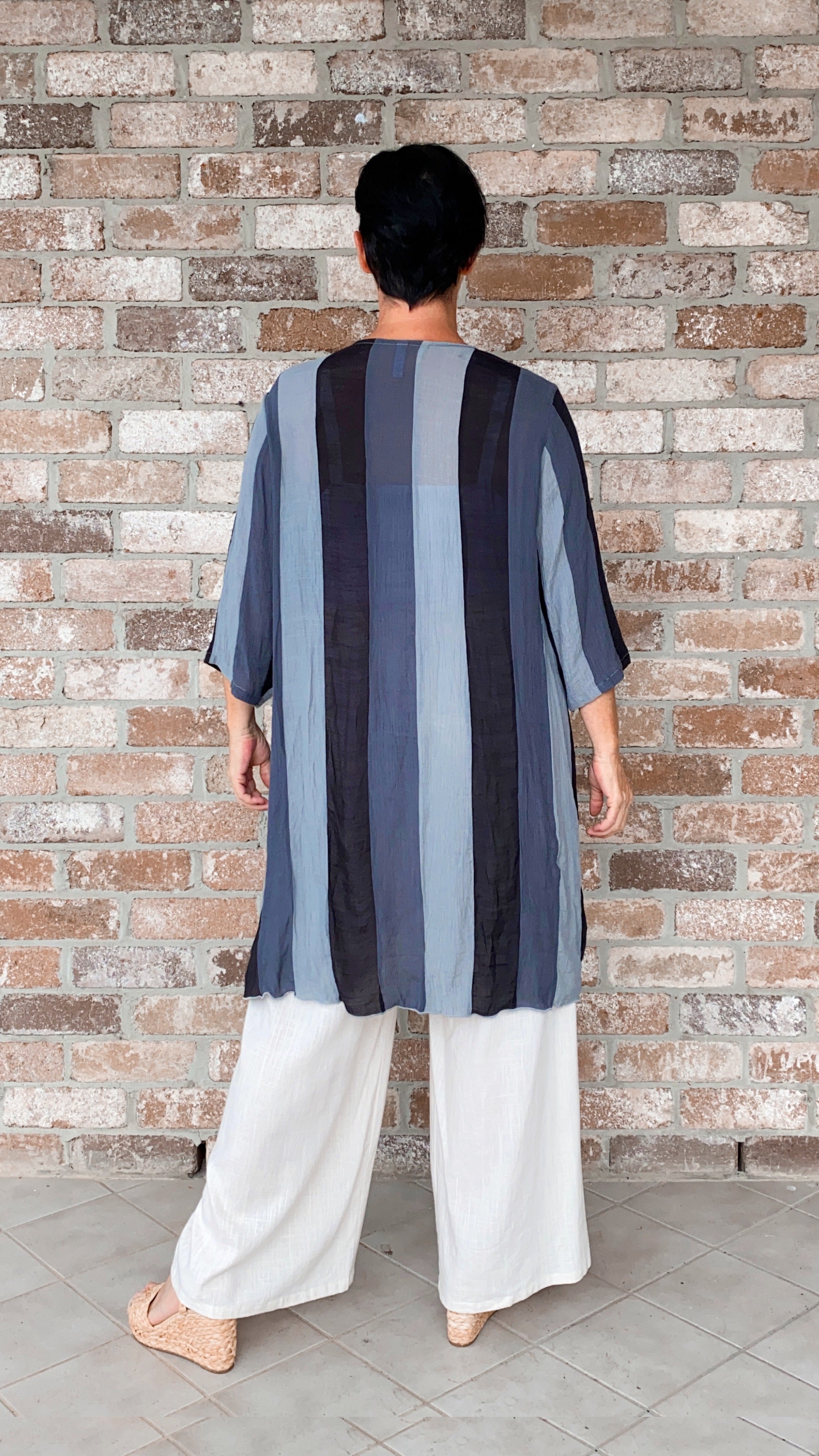 Della | Infinity Jacket Liquorice Stripe