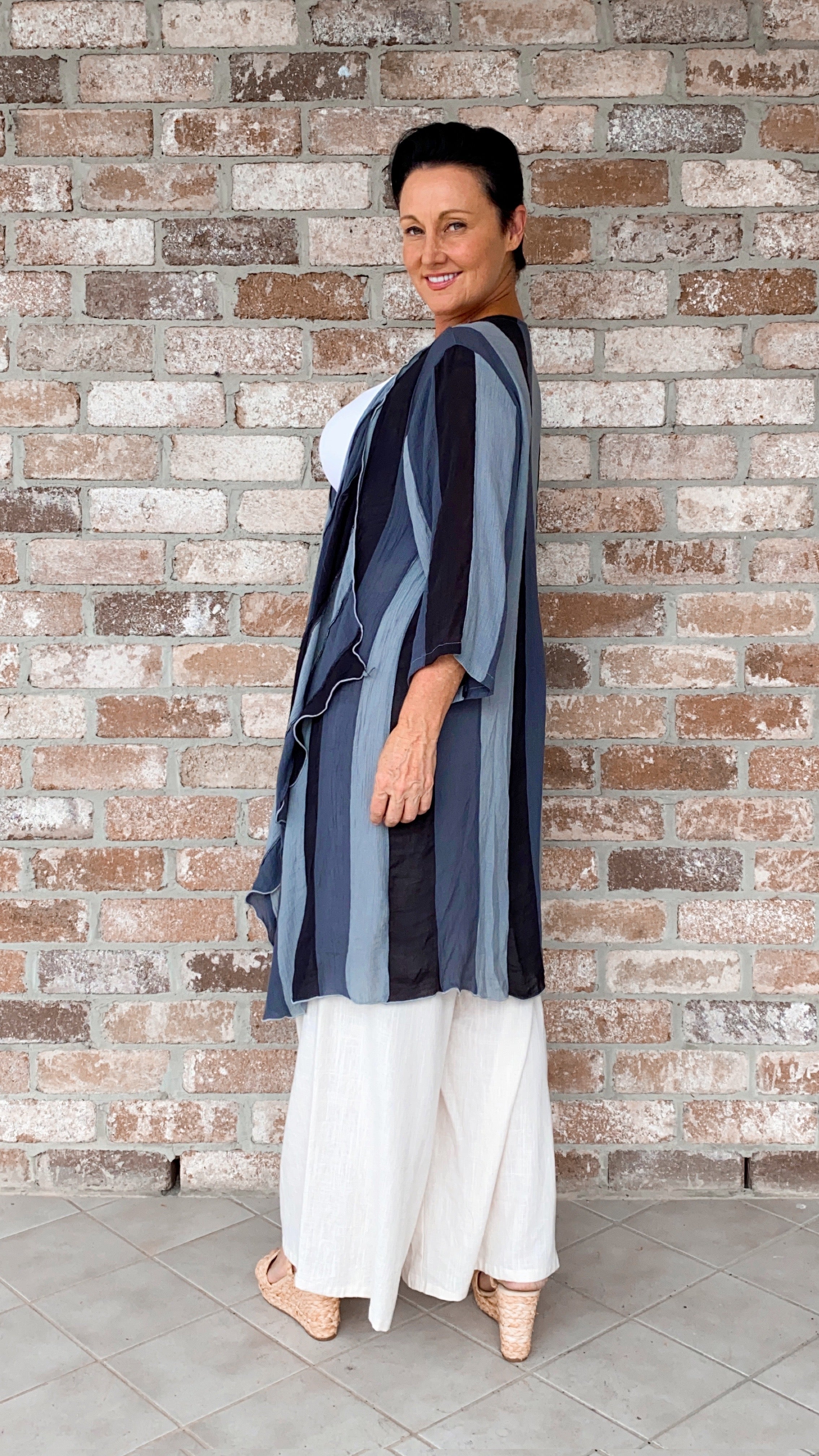 Della | Infinity Jacket Liquorice Stripe