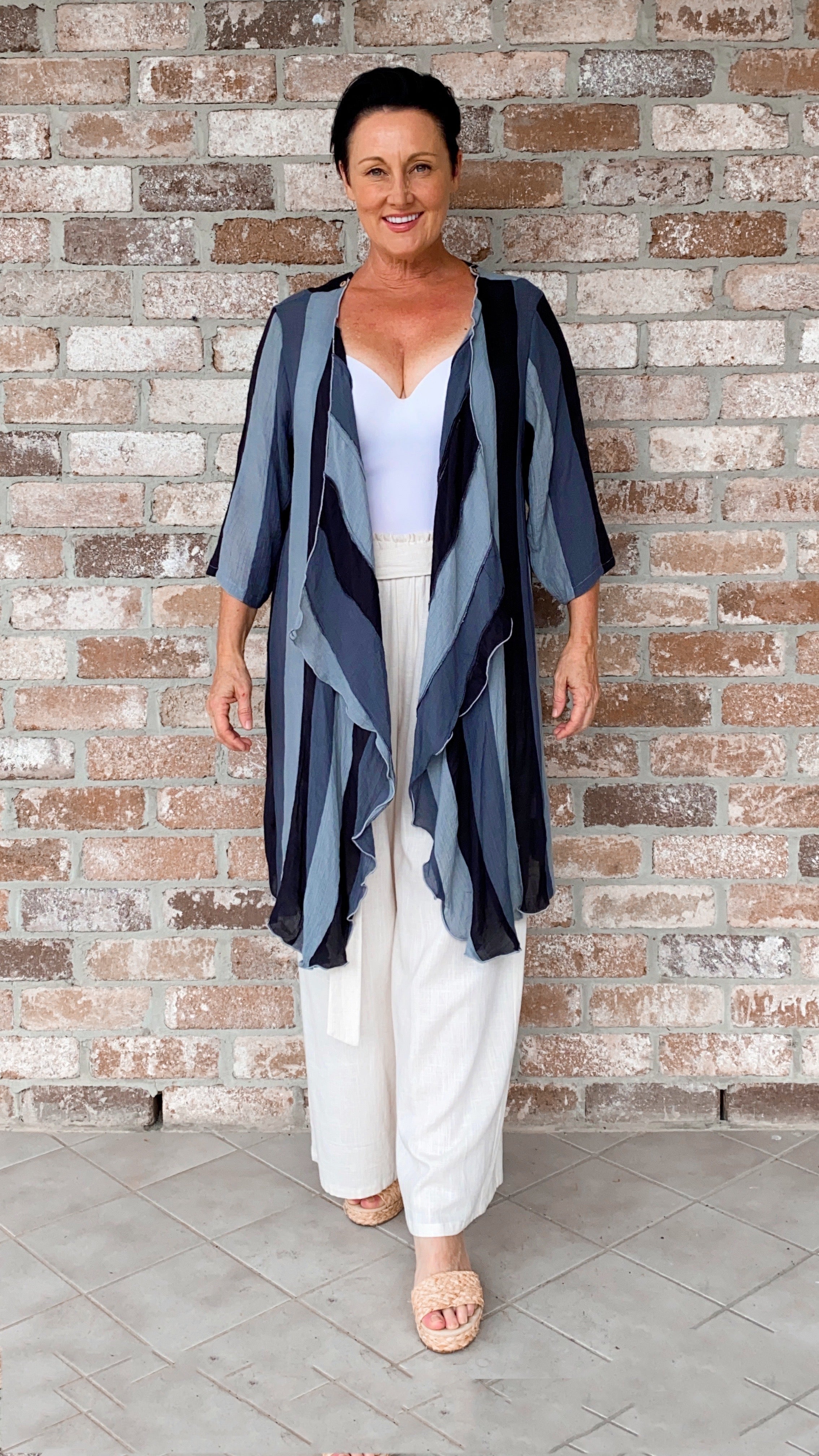 Della | Infinity Jacket Liquorice Stripe