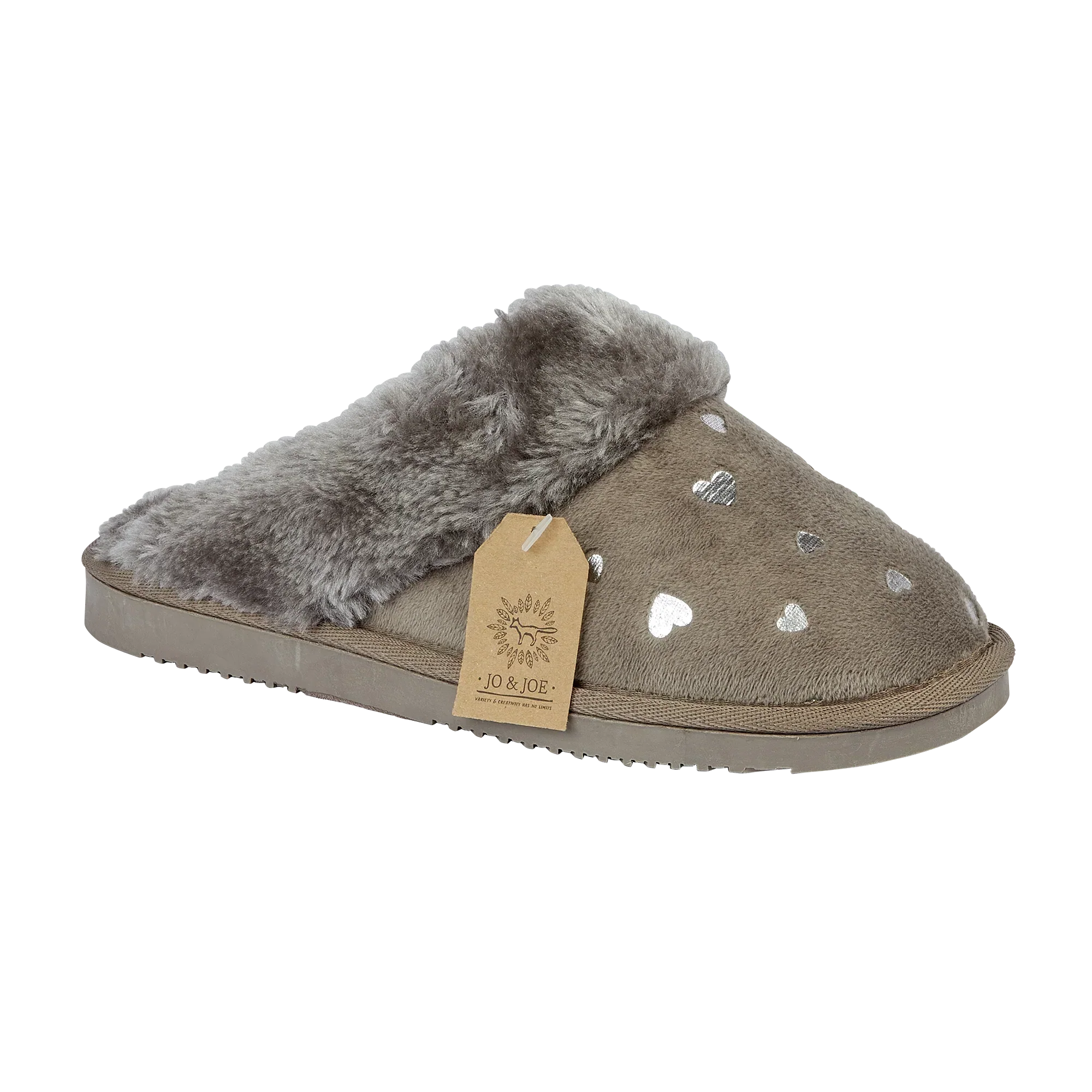 Harlow | Mink Heart Mule Slippers