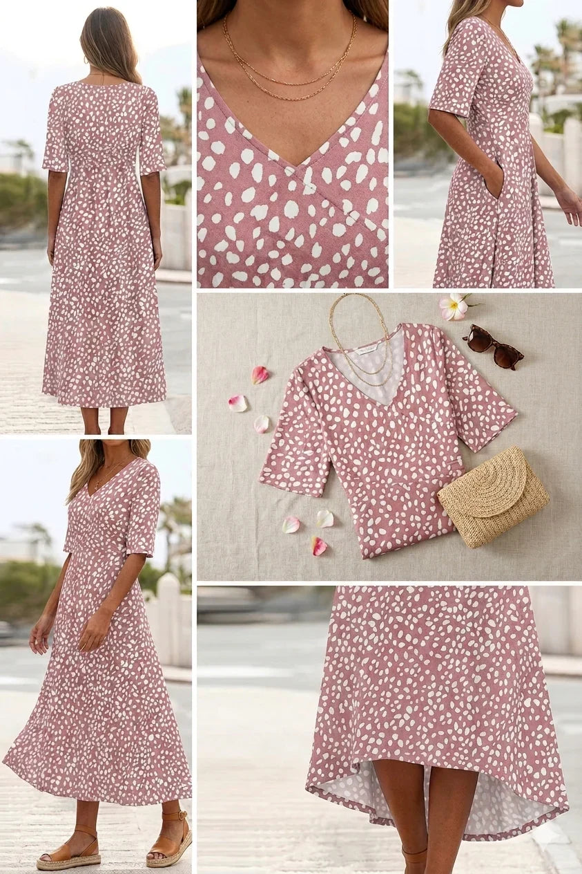 Tess™ | Elegant Midi Dress with Tummy-Concealing Design