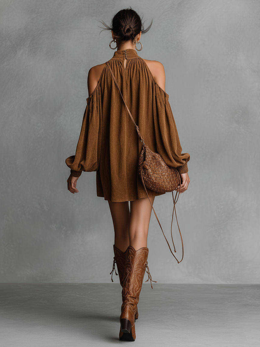 Felicia | Loose-fitting Faux Suede Halter