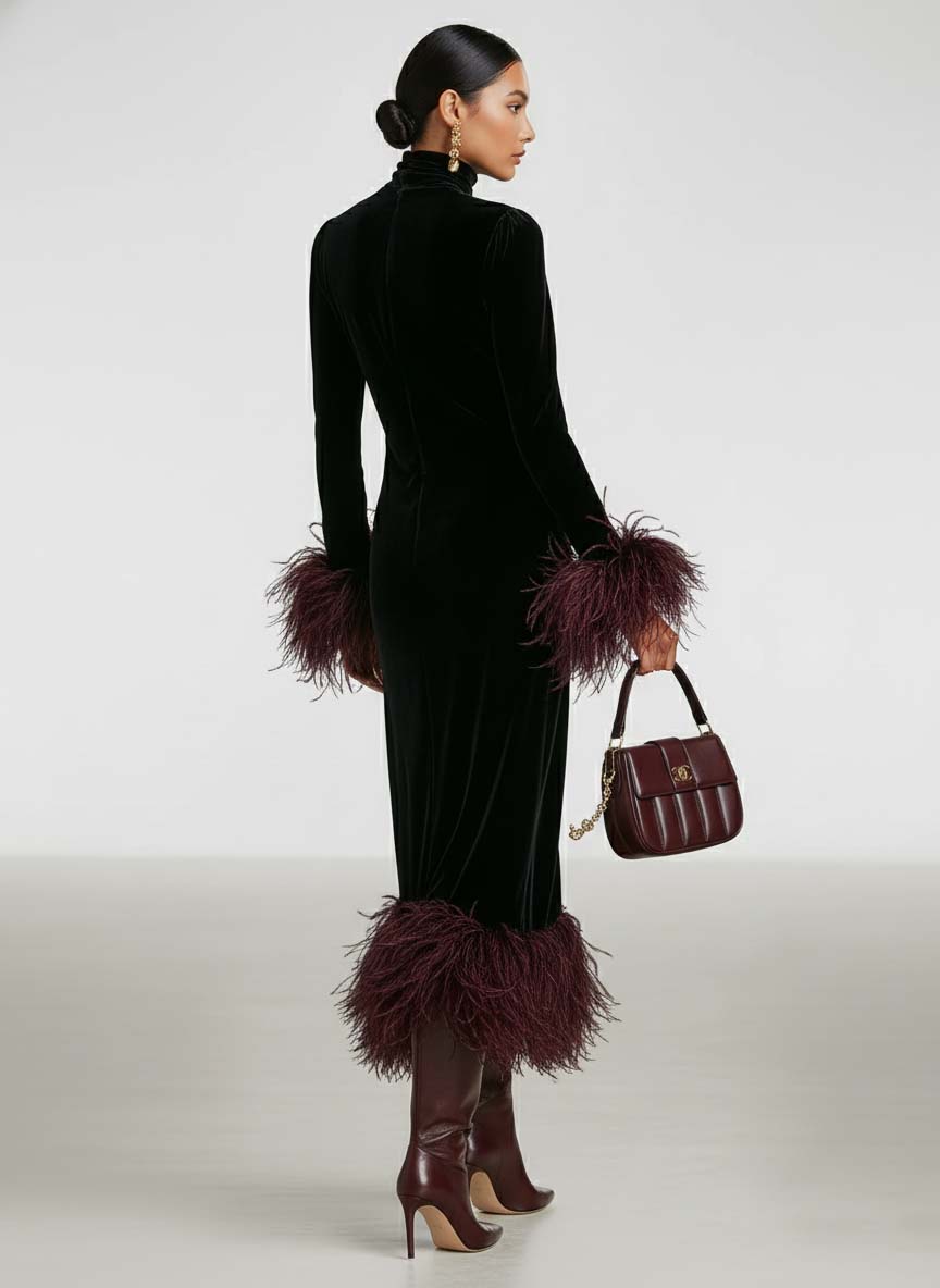 Fleur | Velvet Patchwork Faux Ostrich